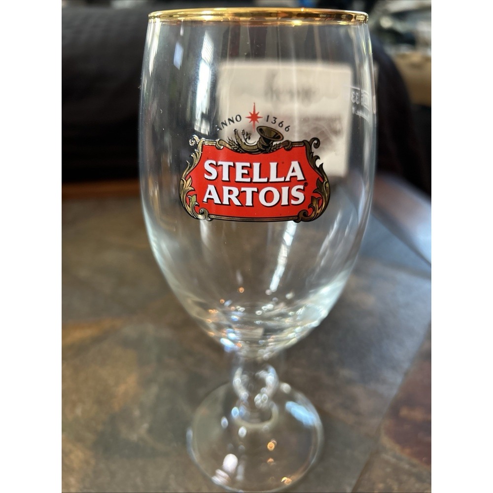 Stella Artois Gold Rimmed Chalice Glass 11oz NEW! Buy‎ More Save More! - Picture 2 of 7
